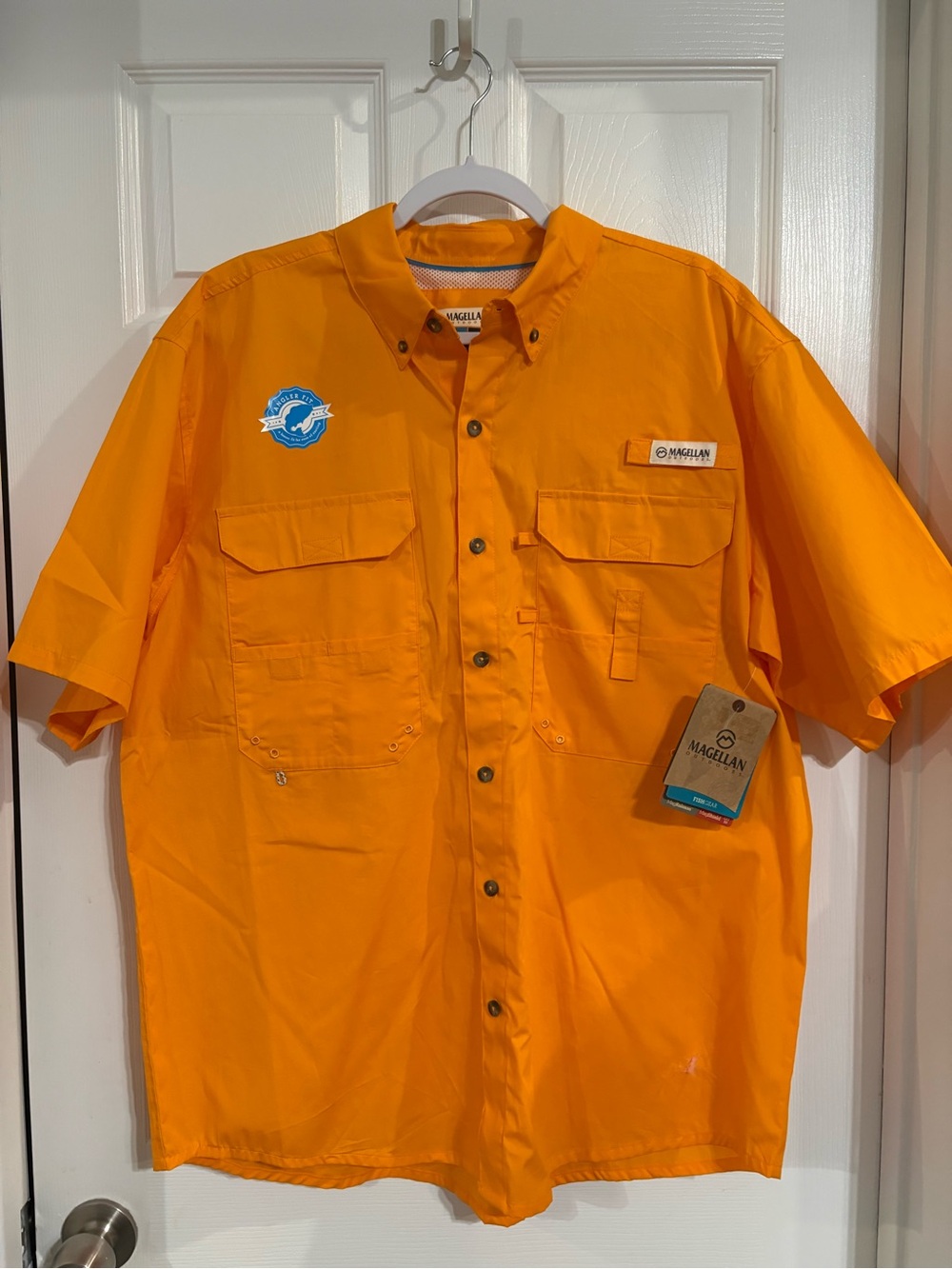 Magellan Outdoors Men's Short-Sleeve Button-Down Shirt - Orange